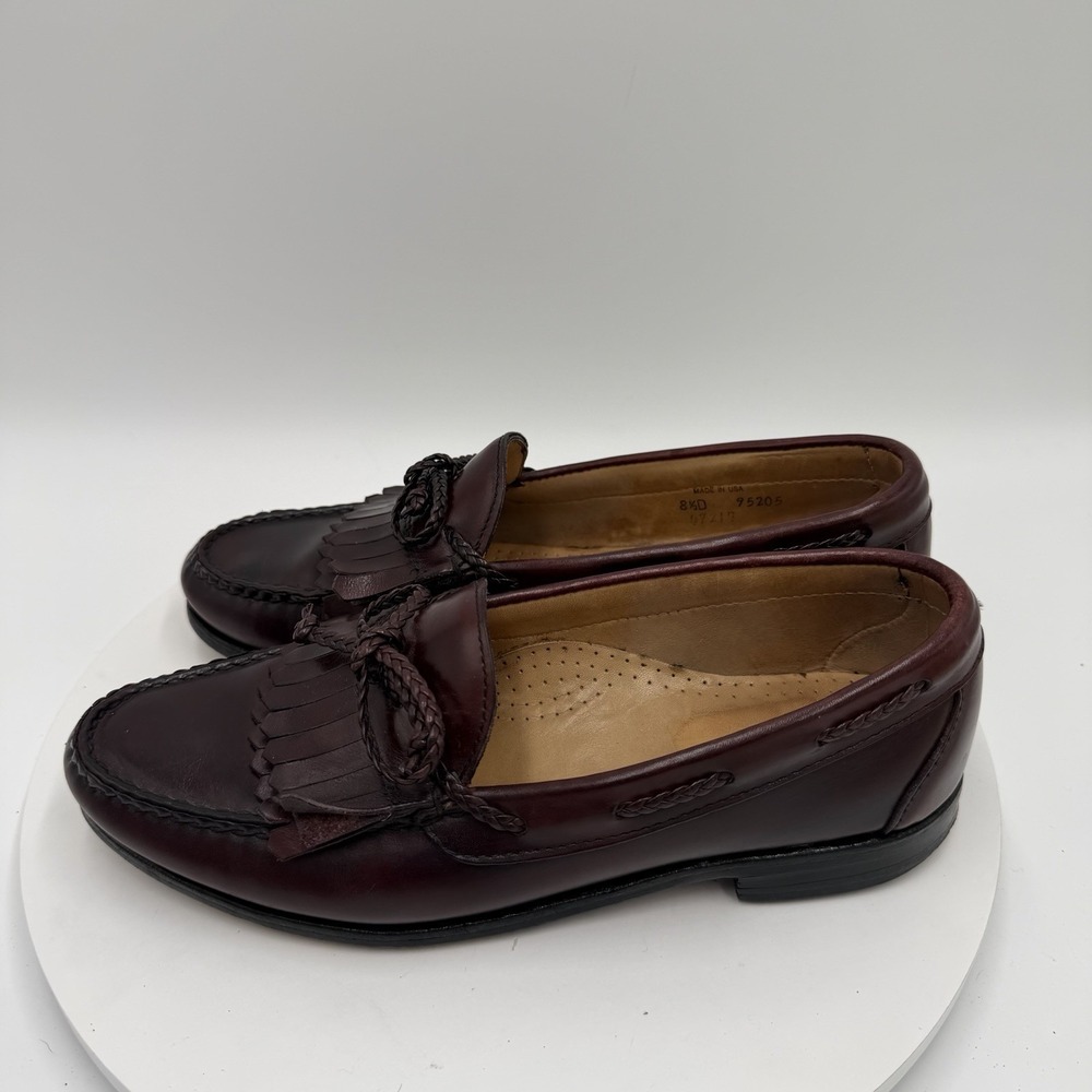 Allen Edmonds Woodstock Vintage Burgundy Leather Kiltie Tassel Loafers Men's 8.5